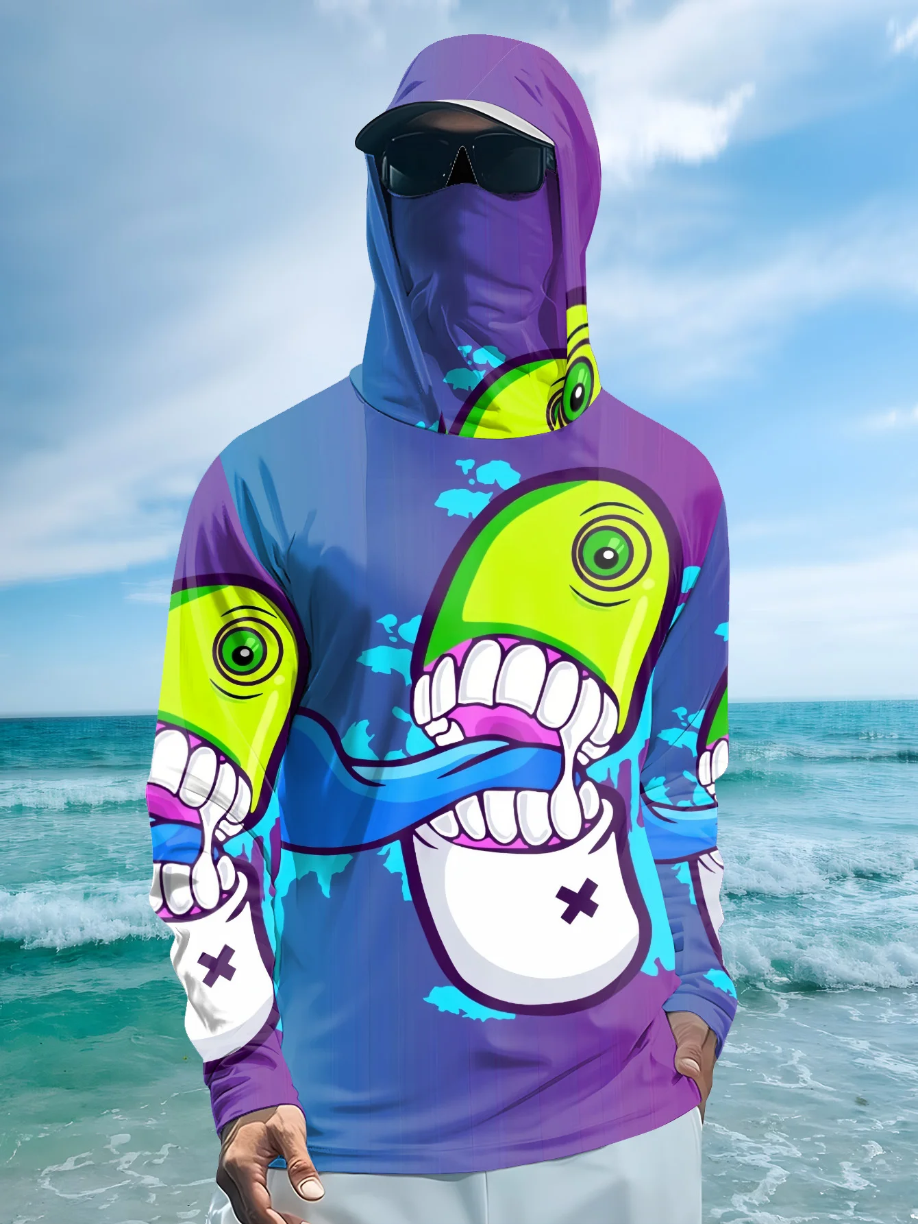 Sweat à capuche de pêche pour  - Fishing Mask Sun Protection avis et prix